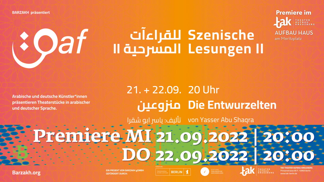 orange rotes Banner mit weißer Typo