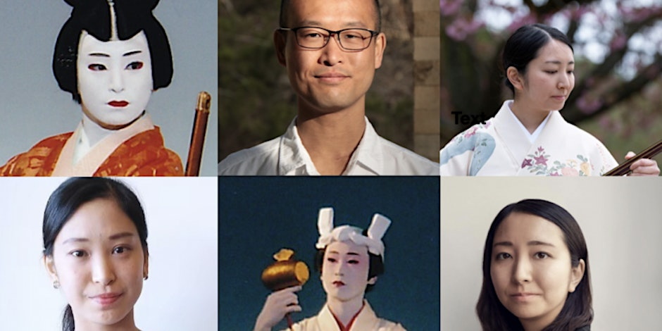 6 quadratische Porträtbilder von japanischen Künstler:innen