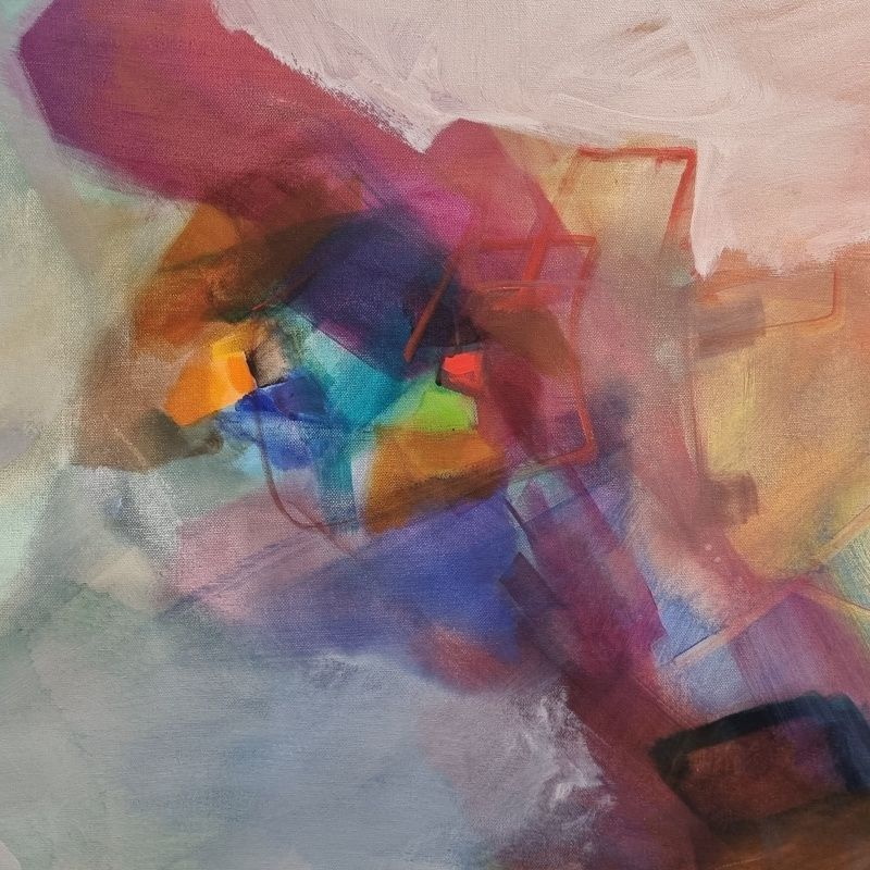 ineinander laufende Farben auf einem hellen Hintergrund